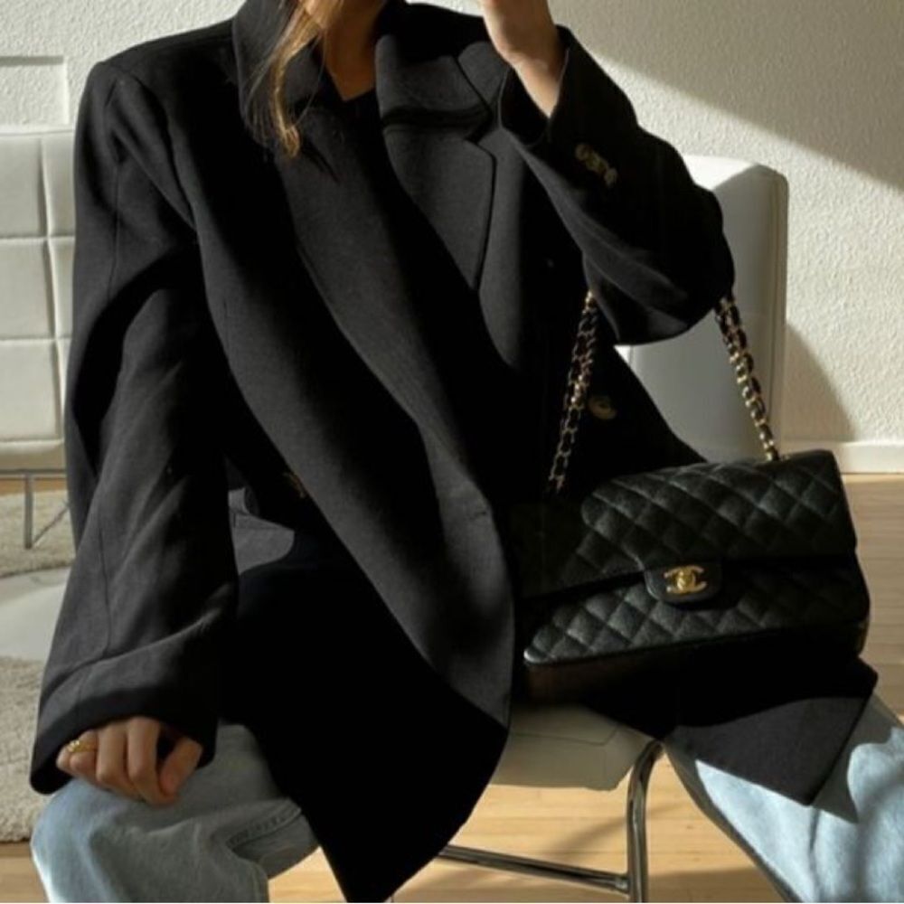 Black sweater blazer jacket